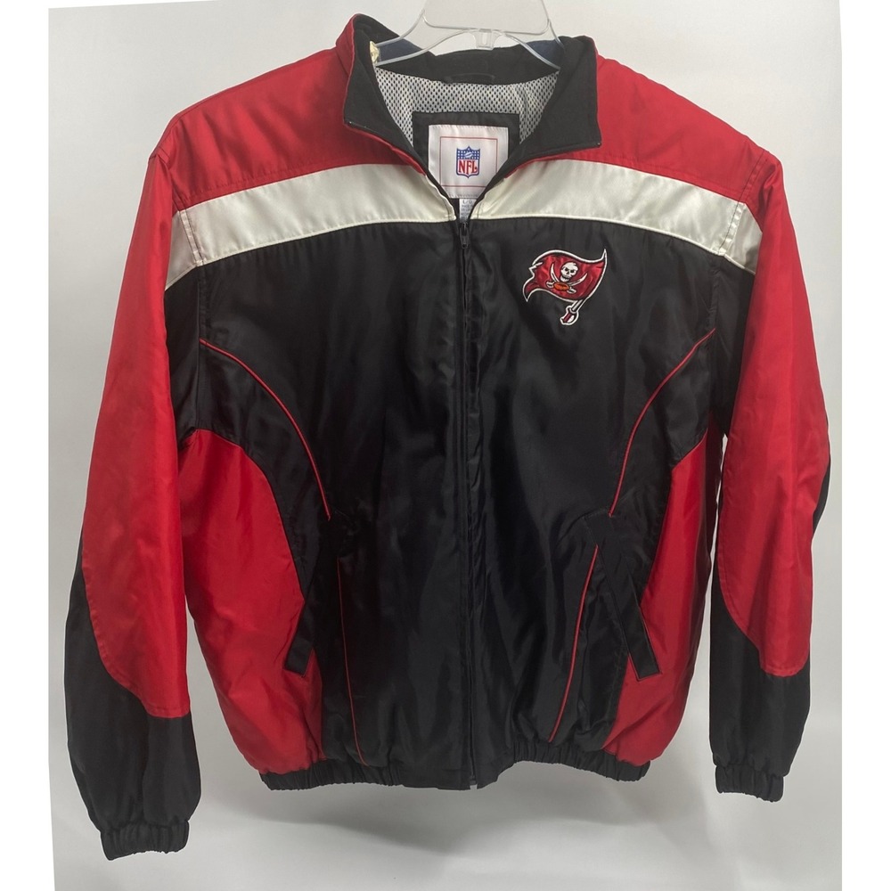 NFL Tampa Bay Buccaneers Puffer Jacket Full Zip Adult L Football Team‎ Red Black